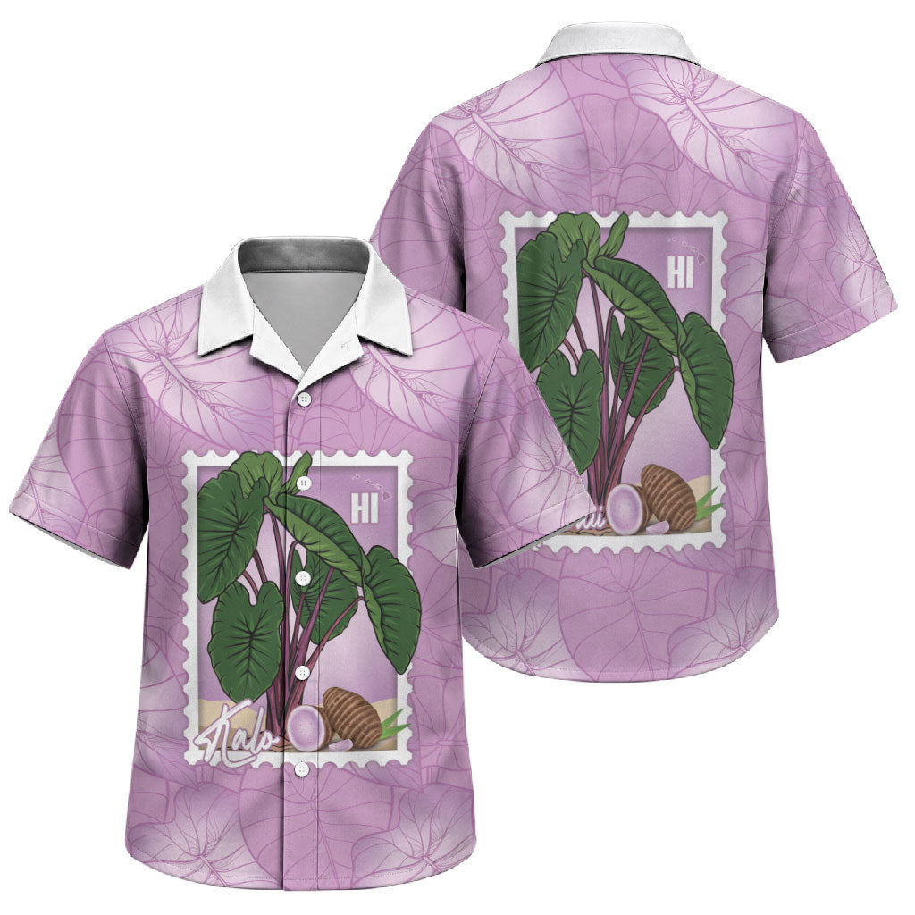 Aloha Hawaii Kalo Family Matching Tank Maxi Dress and Hawaiian Shirt Hawaiian Taro Leaves Stylized Stamp LT14 Son's Shirt Purple - Polynesian Pride