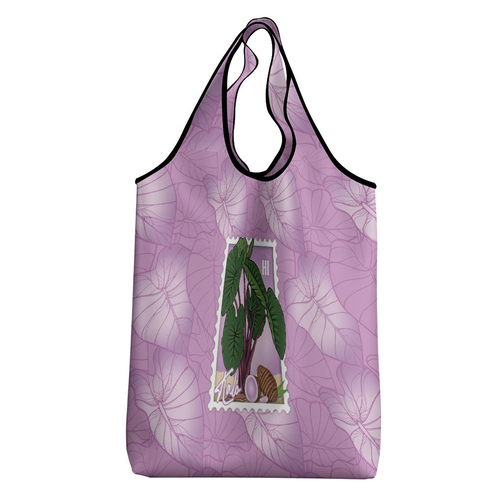 Aloha Hawaii Kalo Grocery Bag Hawaiian Taro Leaves Stylized Stamp