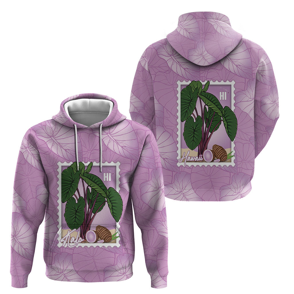 Aloha Hawaii Kalo Hoodie Hawaiian Taro Leaves Stylized Stamp