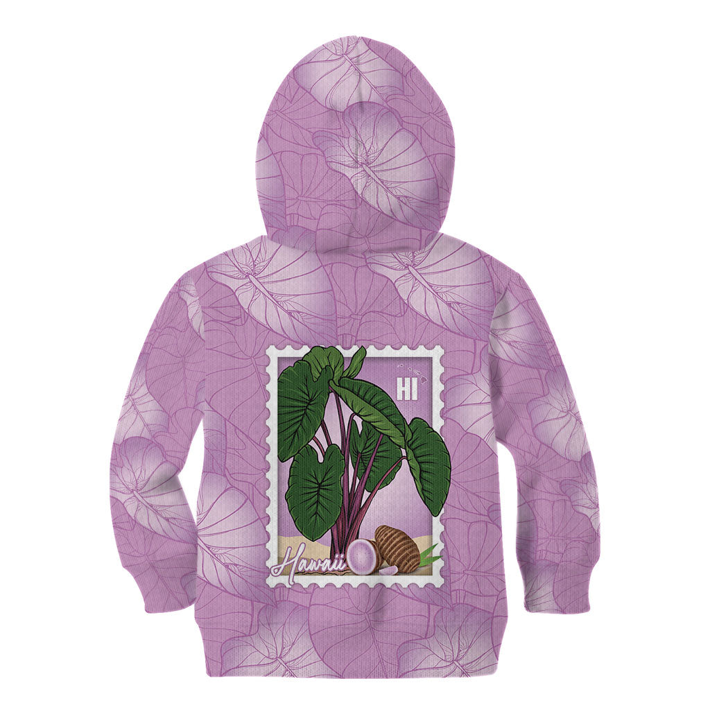 Aloha Hawaii Kalo Kid Hoodie Hawaiian Taro Leaves Stylized Stamp