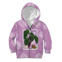 Aloha Hawaii Kalo Kid Hoodie Hawaiian Taro Leaves Stylized Stamp