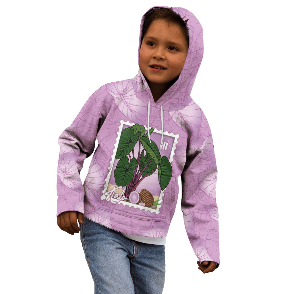 Aloha Hawaii Kalo Kid Hoodie Hawaiian Taro Leaves Stylized Stamp