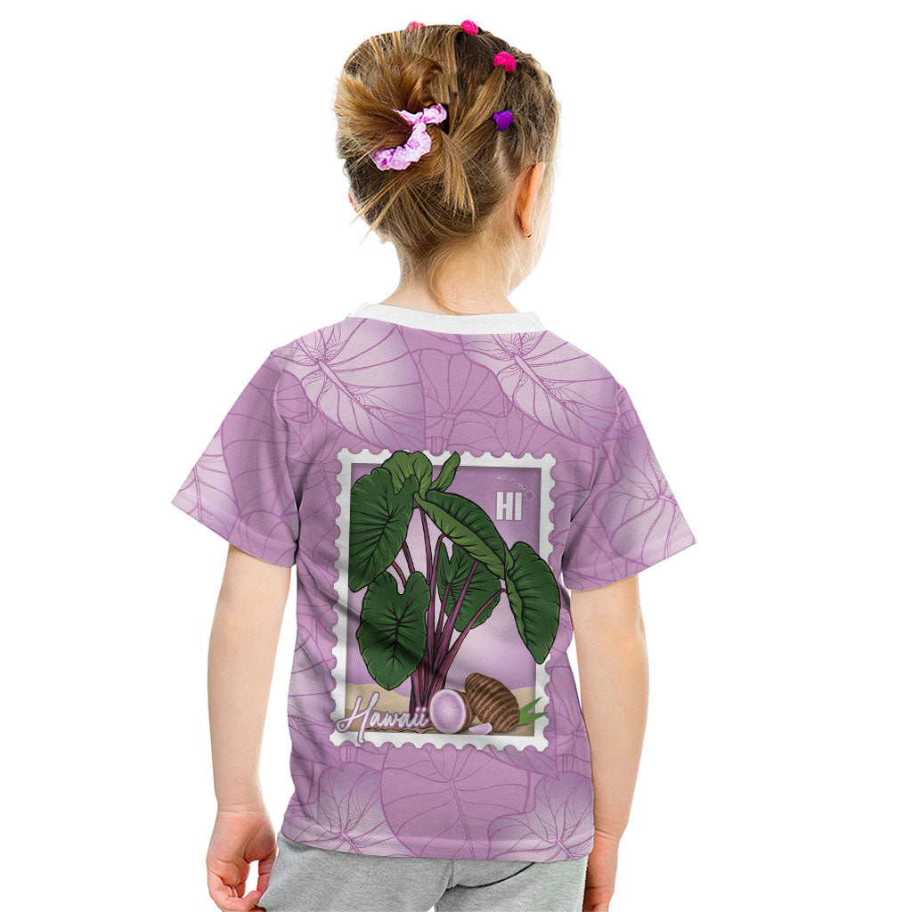 Aloha Hawaii Kalo Kid T Shirt Hawaiian Taro Leaves Stylized Stamp