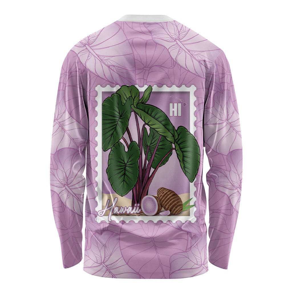 Aloha Hawaii Kalo Long Sleeve Shirt Hawaiian Taro Leaves Stylized Stamp
