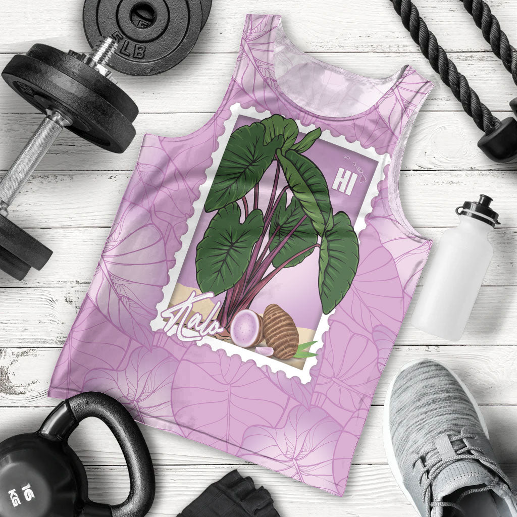 Aloha Hawaii Kalo Men Tank Top Hawaiian Taro Leaves Stylized Stamp