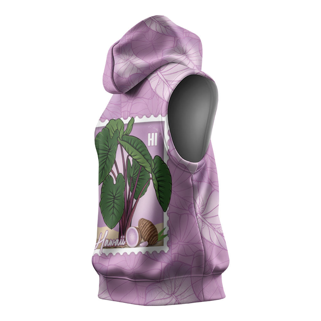 Aloha Hawaii Kalo Sleeveless Hoodie Hawaiian Taro Leaves Stylized Stamp LT14 - Polynesian Pride
