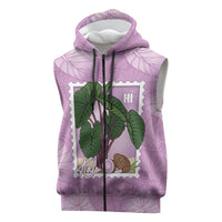 Aloha Hawaii Kalo Sleeveless Zip Hoodie Hawaiian Taro Leaves Stylized Stamp