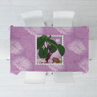 Aloha Hawaii Kalo Tablecloth Hawaiian Taro Leaves Stylized Stamp