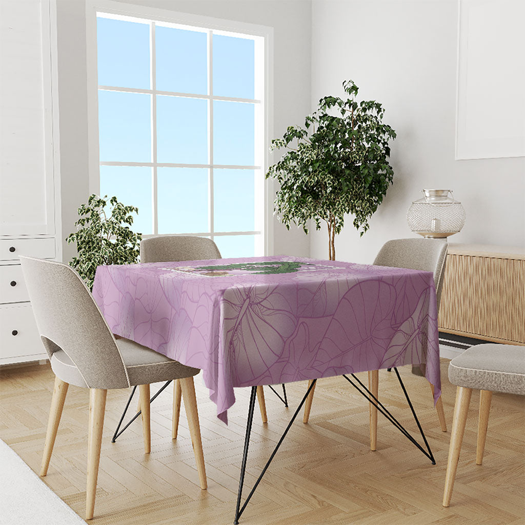 Aloha Hawaii Kalo Tablecloth Hawaiian Taro Leaves Stylized Stamp