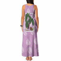 Aloha Hawaii Kalo Tank Maxi Dress Hawaiian Taro Leaves Stylized Stamp