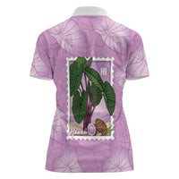 Aloha Hawaii Kalo Women Polo Shirt Hawaiian Taro Leaves Stylized Stamp