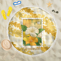 Aloha Hawaii Puakenikeni Beach Blanket Hawaiian Lei Palaka Motifs Stylized Stamp