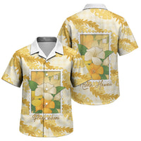Aloha Hawaii Puakenikeni Family Matching Mermaid Dress and Hawaiian Shirt Hawaiian Lei Palaka Motifs Stylized Stamp LT14 Son's Shirt Yellow - Polynesian Pride