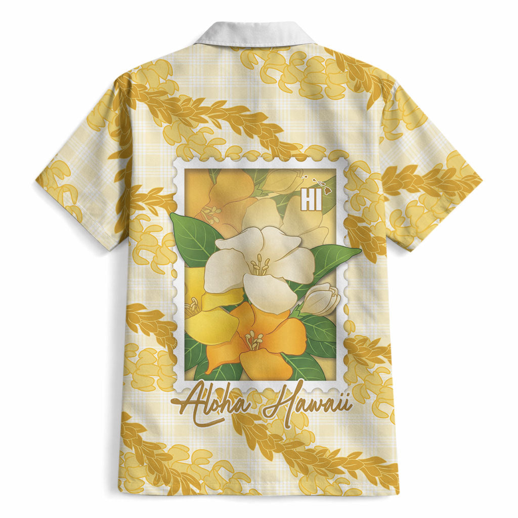 Aloha Hawaii Puakenikeni Hawaiian Shirt Hawaiian Lei Palaka Motifs Stylized Stamp