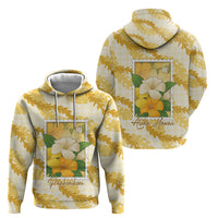 Aloha Hawaii Puakenikeni Hoodie Hawaiian Lei Palaka Motifs Stylized Stamp
