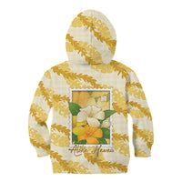 Aloha Hawaii Puakenikeni Kid Hoodie Hawaiian Lei Palaka Motifs Stylized Stamp