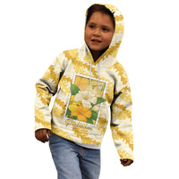 Aloha Hawaii Puakenikeni Kid Hoodie Hawaiian Lei Palaka Motifs Stylized Stamp