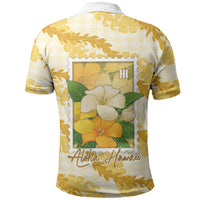 Aloha Hawaii Puakenikeni Polo Shirt Hawaiian Lei Palaka Motifs Stylized Stamp
