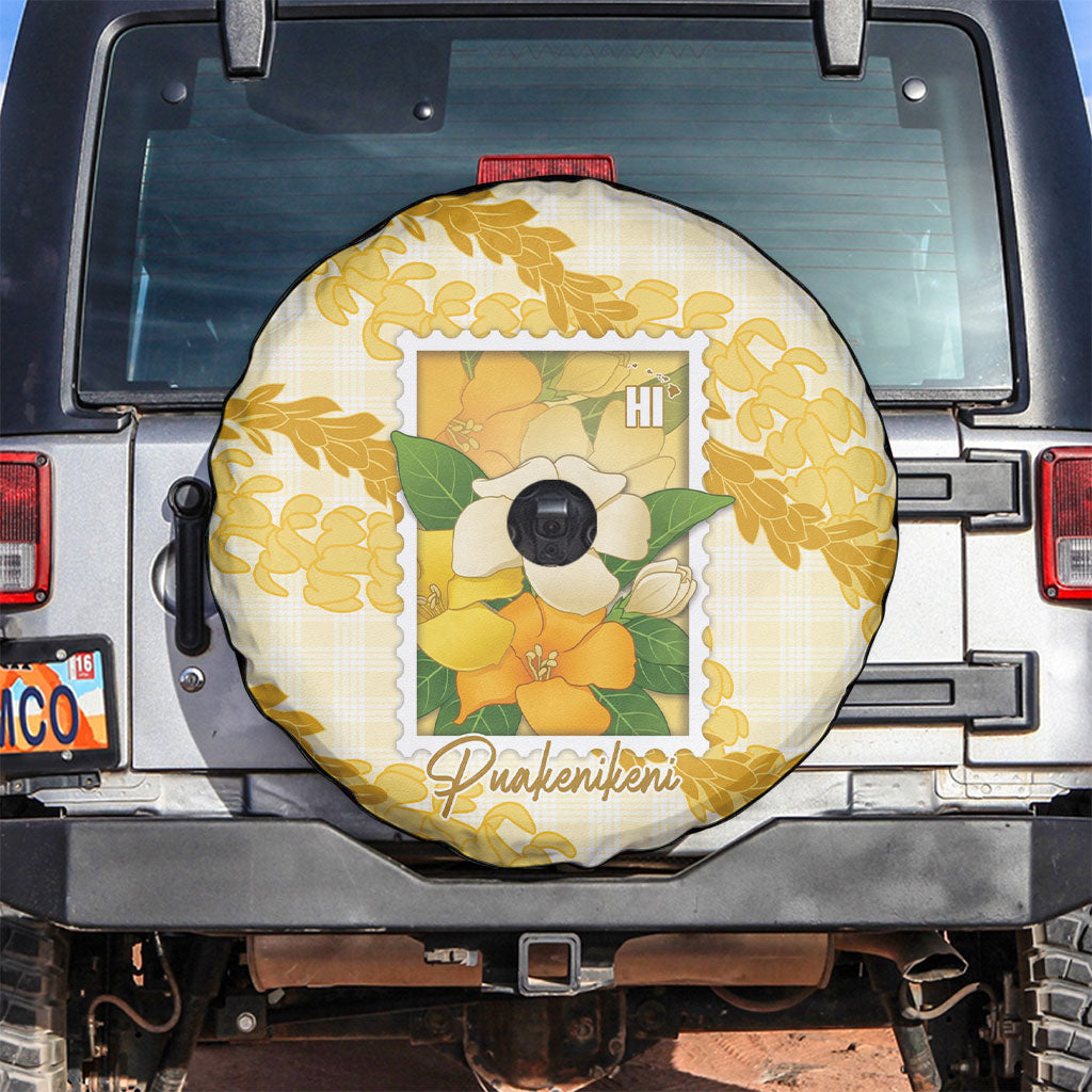 Aloha Hawaii Puakenikeni Spare Tire Cover Hawaiian Lei Palaka Motifs Stylized Stamp