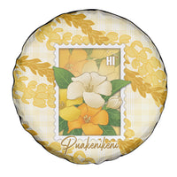 Aloha Hawaii Puakenikeni Spare Tire Cover Hawaiian Lei Palaka Motifs Stylized Stamp