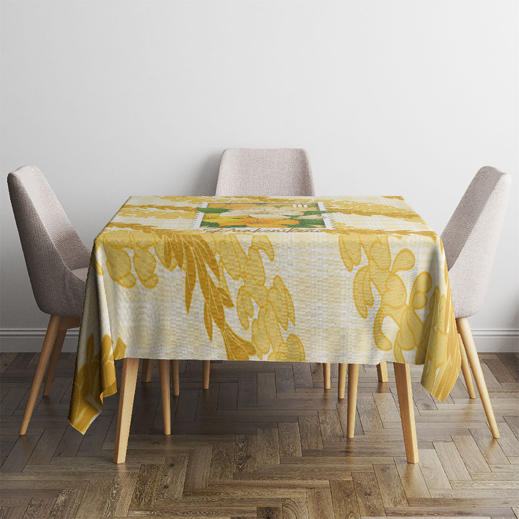 Aloha Hawaii Puakenikeni Tablecloth Hawaiian Lei Palaka Motifs Stylized Stamp