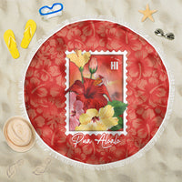 Aloha Hawaii Pua Aloalo Beach Blanket Hawaiian Hibiscus Flowers Stylized Stamp