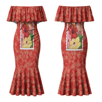 Aloha Hawaii Pua Aloalo Couples Matching Mermaid Dress and Hawaiian Shirt Hawaiian Hibiscus Flowers Stylized Stamp LT14 - Polynesian Pride