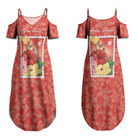 Aloha Hawaii Pua Aloalo Couples Matching Summer Maxi Dress and Hawaiian Shirt Hawaiian Hibiscus Flowers Stylized Stamp LT14 - Polynesian Pride