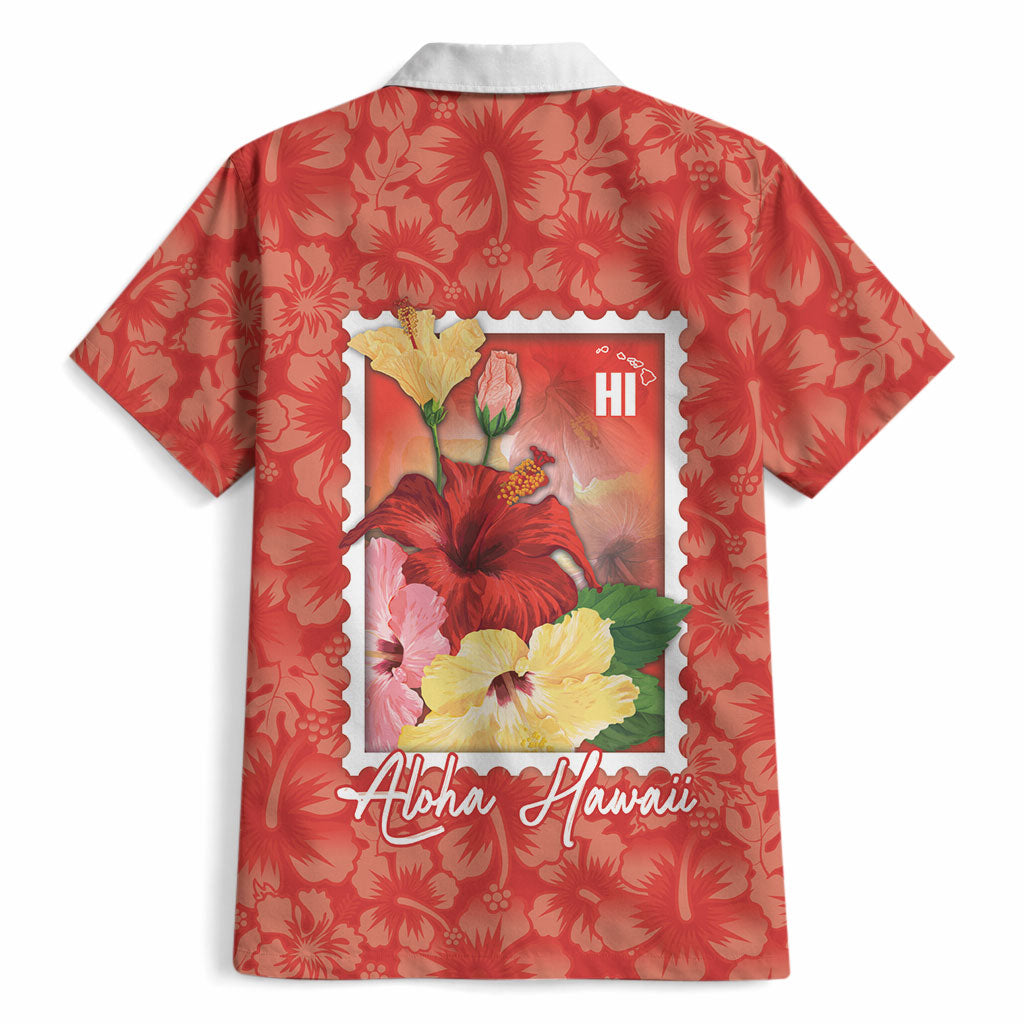 Aloha Hawaii Pua Aloalo Hawaiian Shirt Hawaiian Hibiscus Flowers Stylized Stamp