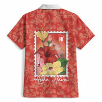 Aloha Hawaii Pua Aloalo Hawaiian Shirt Hawaiian Hibiscus Flowers Stylized Stamp