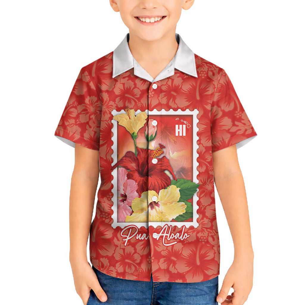 Aloha Hawaii Pua Aloalo Hawaiian Shirt Hawaiian Hibiscus Flowers Stylized Stamp