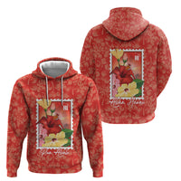 Aloha Hawaii Pua Aloalo Hoodie Hawaiian Hibiscus Flowers Stylized Stamp