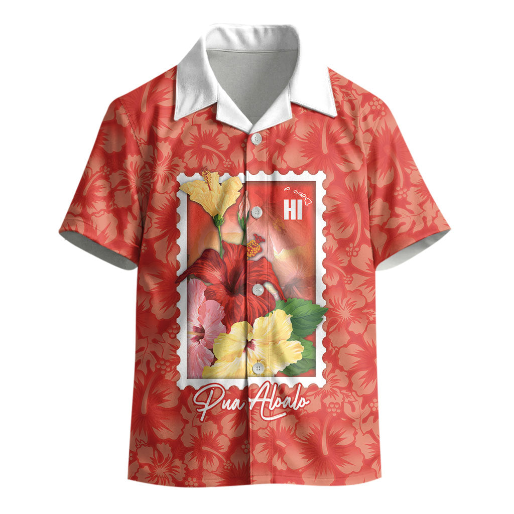 Aloha Hawaii Pua Aloalo Kid Hawaiian Shirt Hawaiian Hibiscus Flowers Stylized Stamp