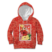 Aloha Hawaii Pua Aloalo Kid Hoodie Hawaiian Hibiscus Flowers Stylized Stamp