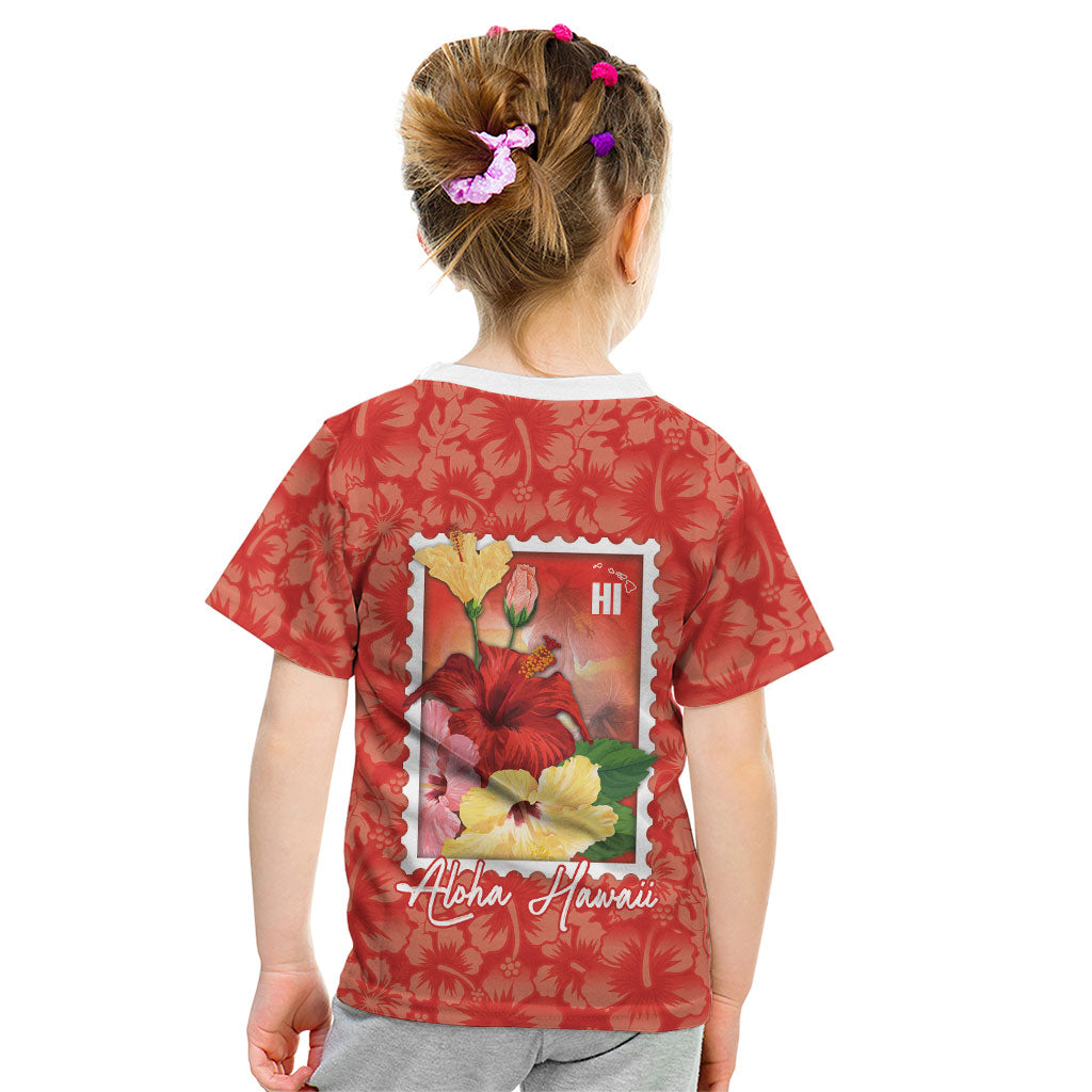 Aloha Hawaii Pua Aloalo Kid T Shirt Hawaiian Hibiscus Flowers Stylized Stamp