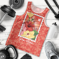 Aloha Hawaii Pua Aloalo Men Tank Top Hawaiian Hibiscus Flowers Stylized Stamp