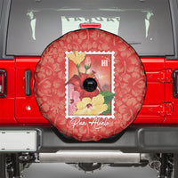 Aloha Hawaii Pua Aloalo Spare Tire Cover Hawaiian Hibiscus Flowers Stylized Stamp