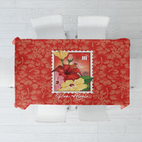 Aloha Hawaii Pua Aloalo Tablecloth Hawaiian Hibiscus Flowers Stylized Stamp