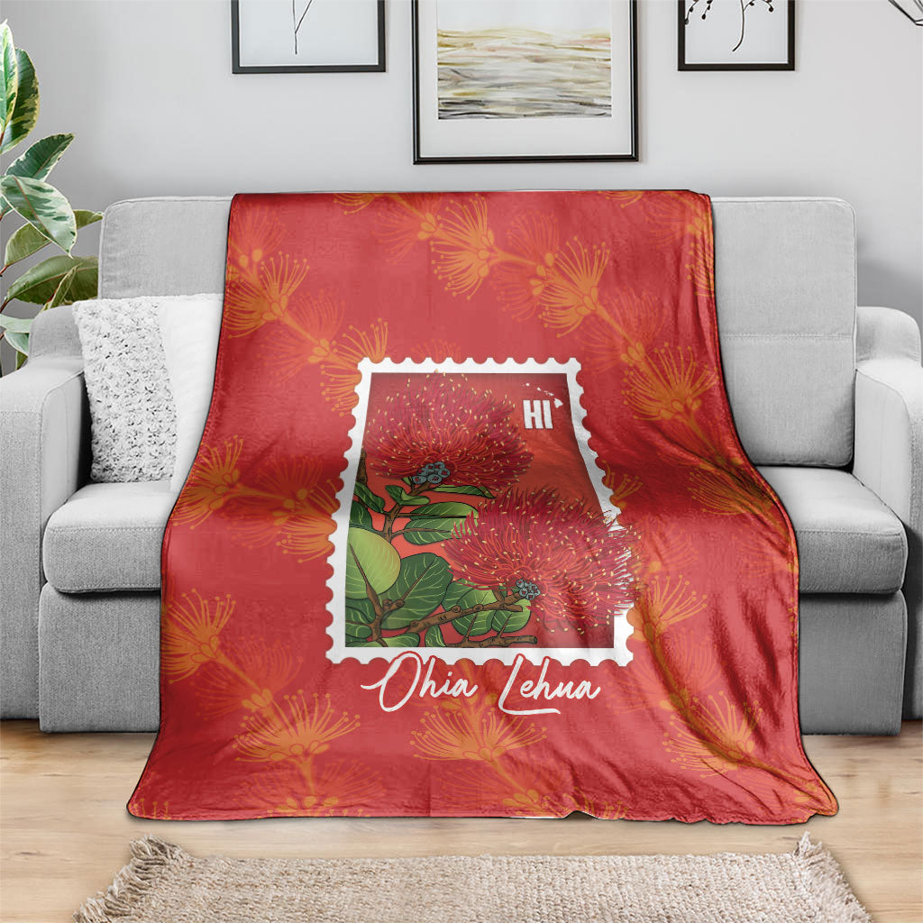 Aloha Hawaii Ohia Lehua Blanket Hawaiian Lei Stylized Stamp LT14 - Polynesian Pride