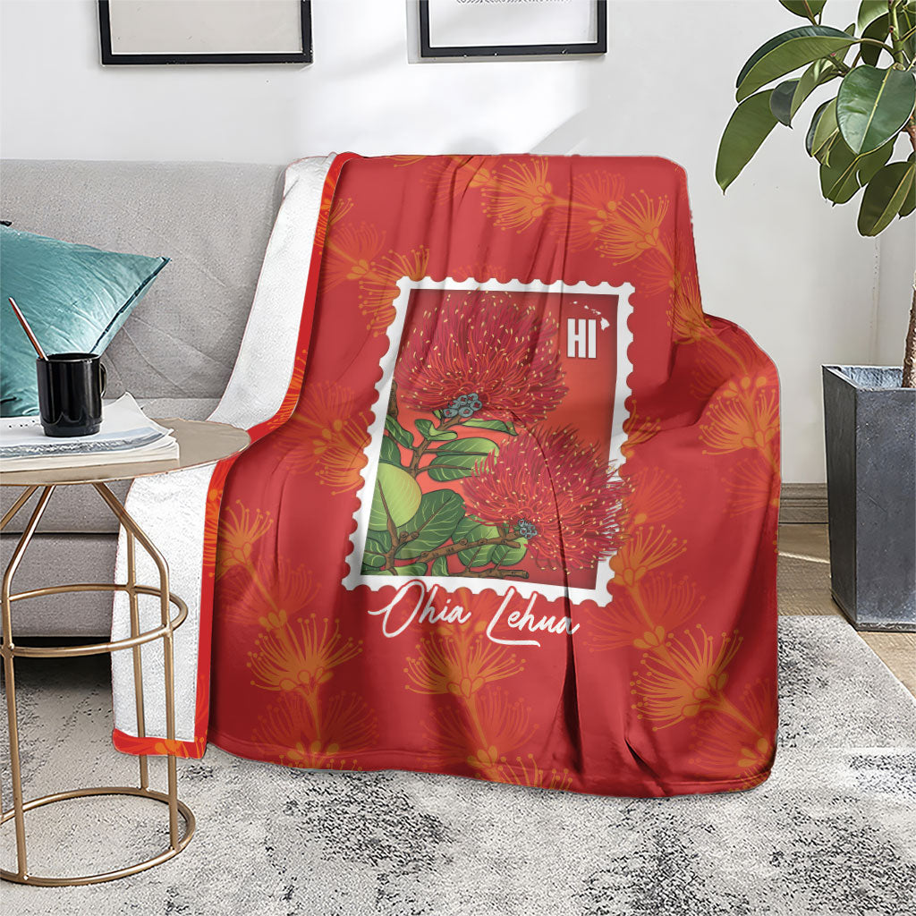 Aloha Hawaii Ohia Lehua Blanket Hawaiian Lei Stylized Stamp LT14 - Polynesian Pride