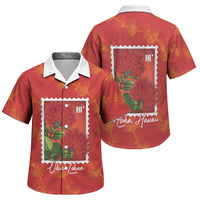 Aloha Hawaii Ohia Lehua Family Matching Mermaid Dress and Hawaiian Shirt Hawaiian Lei Stylized Stamp LT14 Son's Shirt Red - Polynesian Pride