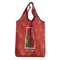 Aloha Hawaii Ohia Lehua Grocery Bag Hawaiian Lei Stylized Stamp