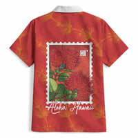 Aloha Hawaii Ohia Lehua Hawaiian Shirt Hawaiian Lei Stylized Stamp