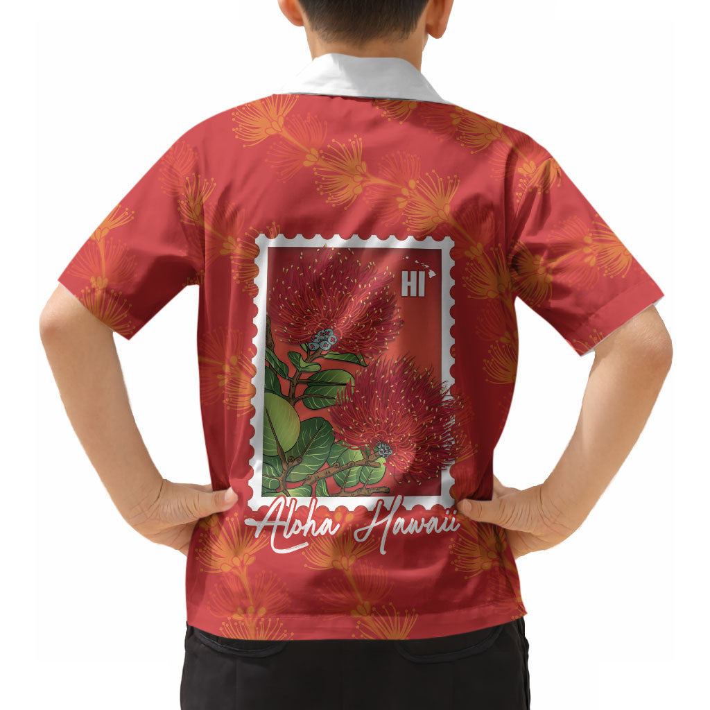Aloha Hawaii Ohia Lehua Hawaiian Shirt Hawaiian Lei Stylized Stamp