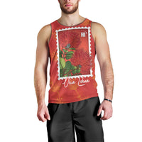 Aloha Hawaii Ohia Lehua Men Tank Top Hawaiian Lei Stylized Stamp