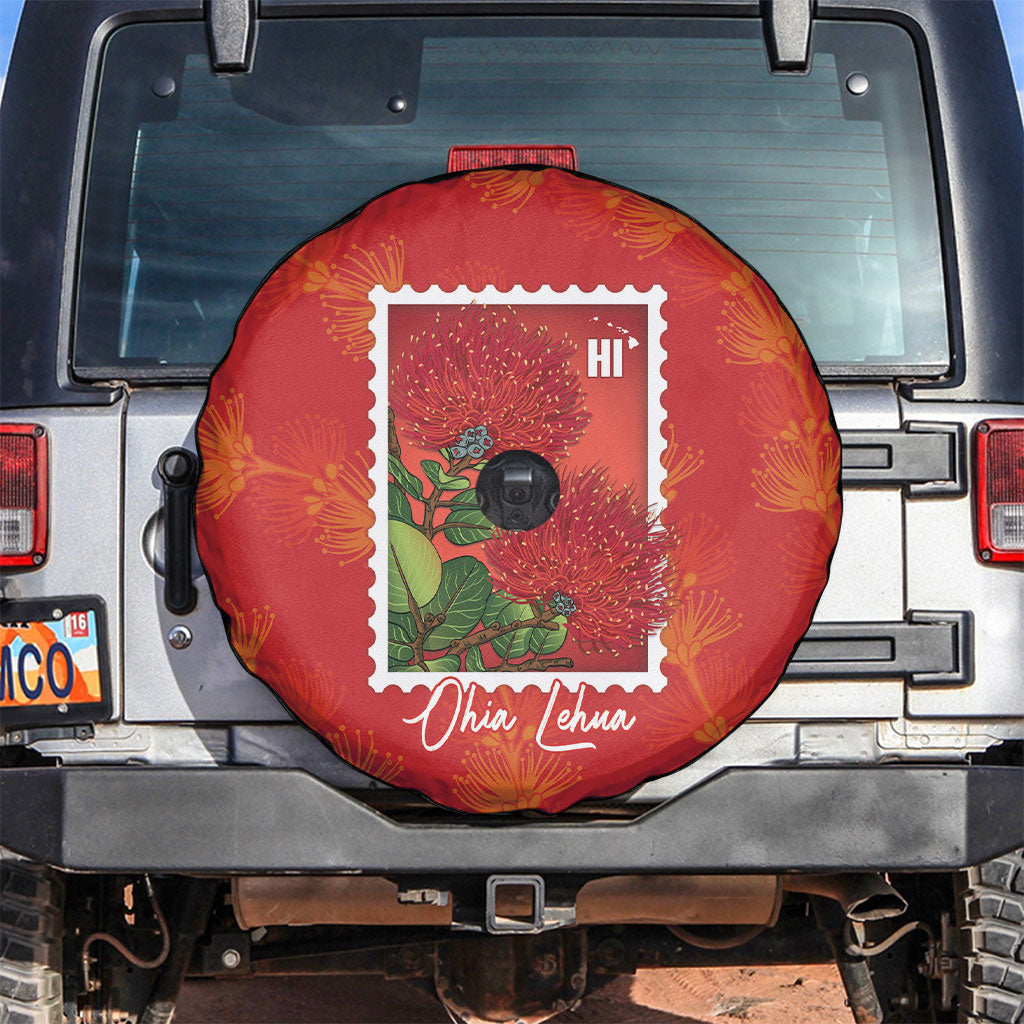 Aloha Hawaii Ohia Lehua Spare Tire Cover Hawaiian Lei Stylized Stamp