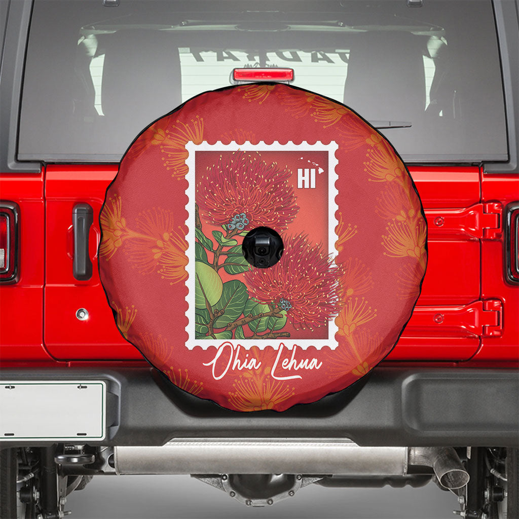Aloha Hawaii Ohia Lehua Spare Tire Cover Hawaiian Lei Stylized Stamp