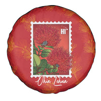Aloha Hawaii Ohia Lehua Spare Tire Cover Hawaiian Lei Stylized Stamp