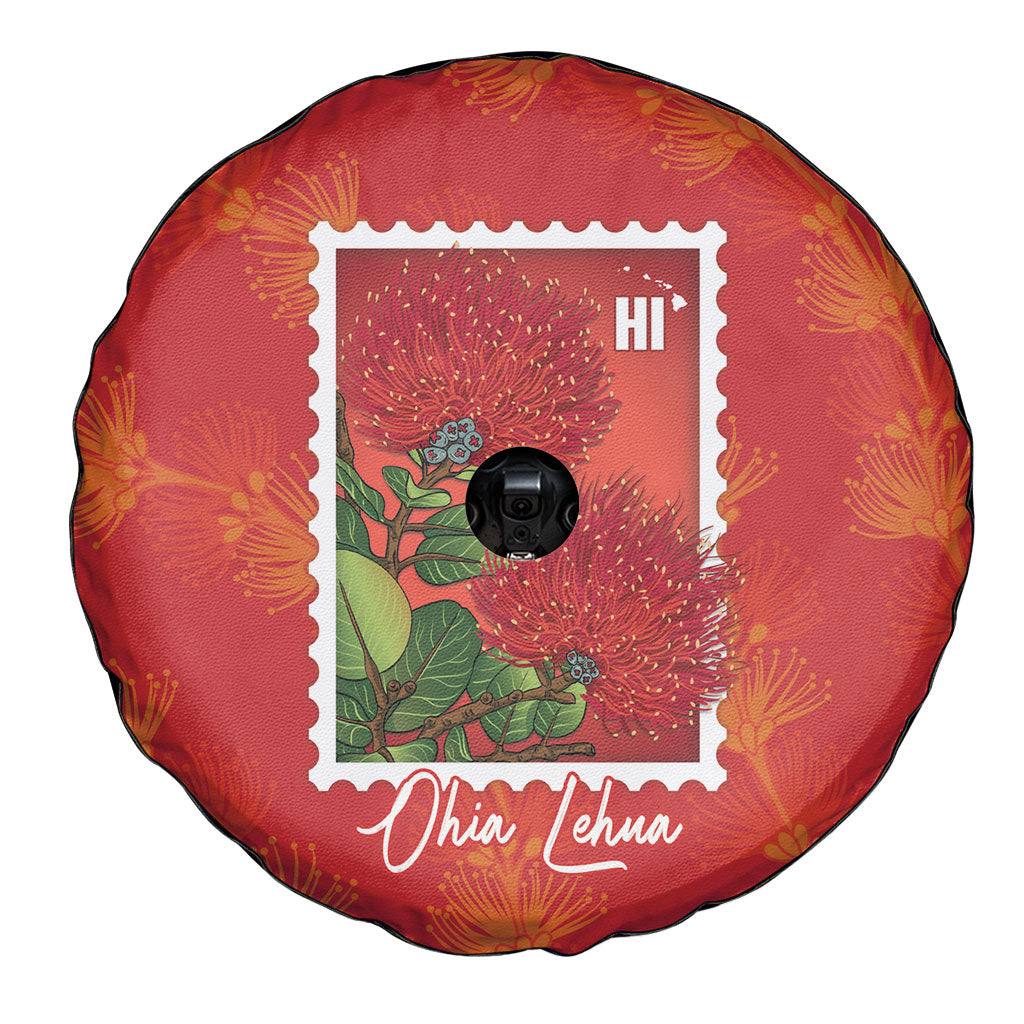 Aloha Hawaii Ohia Lehua Spare Tire Cover Hawaiian Lei Stylized Stamp