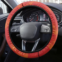 Aloha Hawaii Ohia Lehua Steering Wheel Cover Hawaiian Lei Stylized Stamp